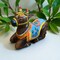 Handmade Wooden Nandi Cow Idol 7.5x4x8.5 Inch – Hand-Painted Sitting Bull Statue for Home Temple Pooja Decor Indian Traditional Art Sculpture for Housewarming Puja Return Gifts